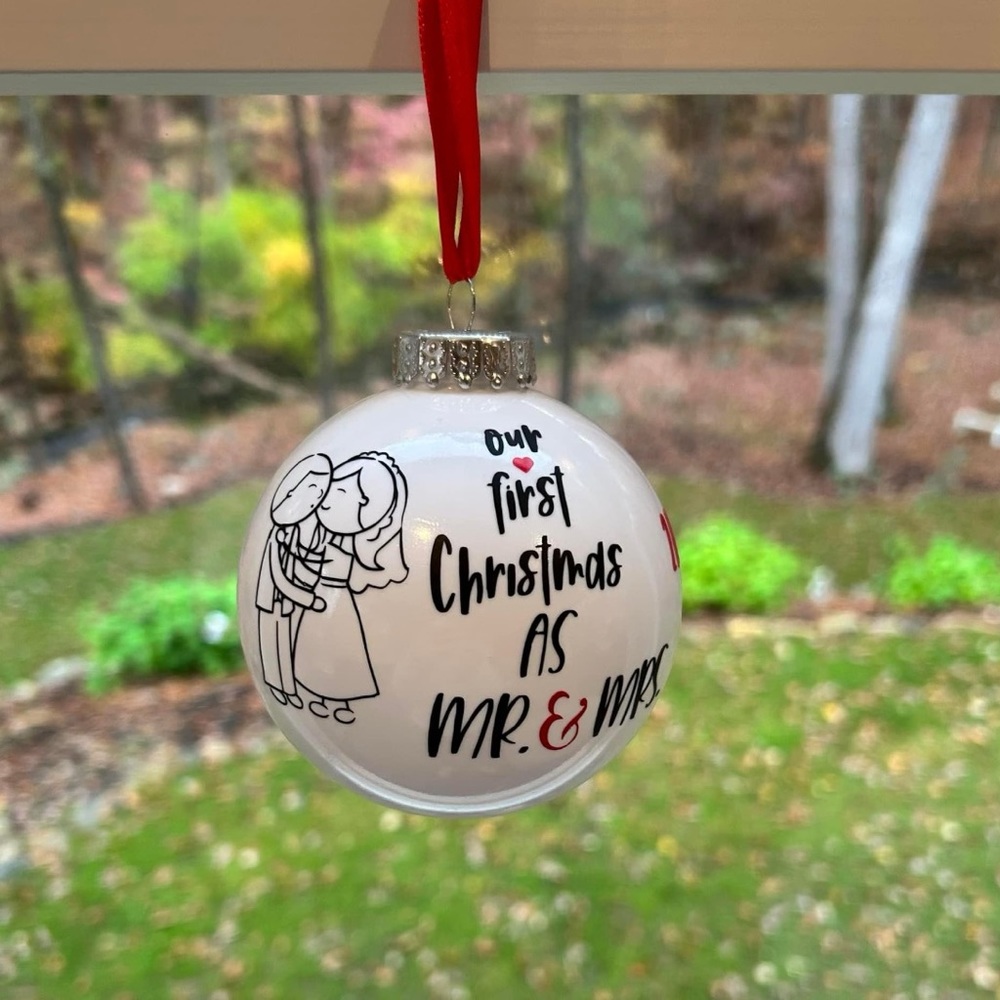 MR. & MRS. ornament/ Our First Christmas as Mr. and Mrs. Christmas ornament